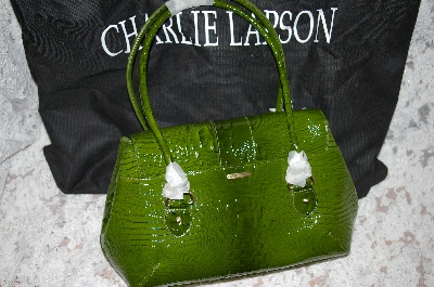 +MBA #34-147  "Olive Green Charlie Lapson "Simona" Hand Bag