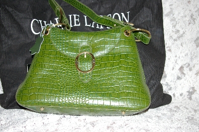 +MBA #34-153   "Leaf Green Charlie Lapson "Victoria" Hand Bag