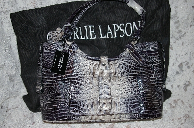+MBA #43-138  "Black/Grey Charlie Lapson "Aria" Hand Bag