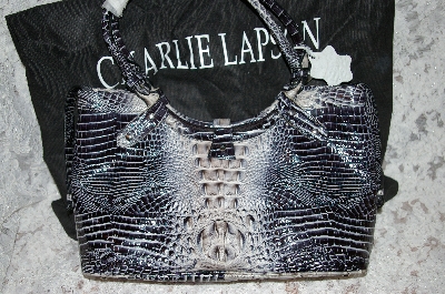 +MBA #43-138  "Black/Grey Charlie Lapson "Aria" Hand Bag