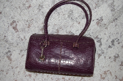+MBA #34-163  "2004  Dark Purple Nine West Up Town Girl Hang Bag