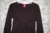 +MBA #34-009  "Black Tchlia Cotton Long Sleve Top With Black Crochet Trim