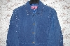 +MBA #34-048   "Denim Blue Excelled Fringe & Whip Stitch Detail Suede Jacket