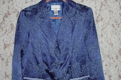 +MBA #35-053  "Blue Susan Graver Floral Jacquard Jacket With Ribbion Trim