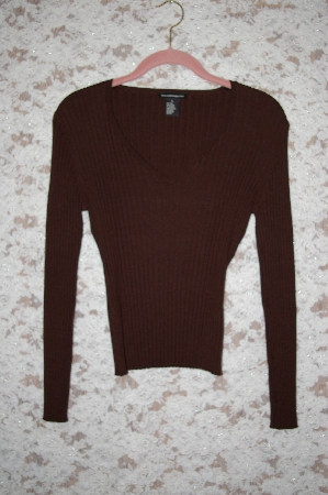 +MBA #35-033  "Brown Dolce & Fabuloso  Long Sleve Knit Sweater