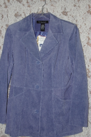 +MBA #36-066  "French Blue Dialogue 2 Way Stretch Suede Jacket