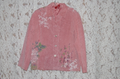+MBA #36-018  "Pink Look East Hand Painted Suede Jacket