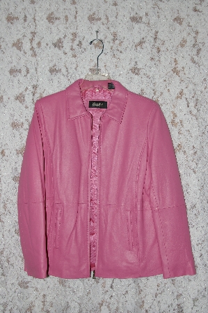 +MBA #36-019  "Pink Excelled Zipper Front Leather Jacket