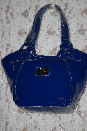 +MBA #36-103  "Blue Max New York Italian Patent Double Handled Tote