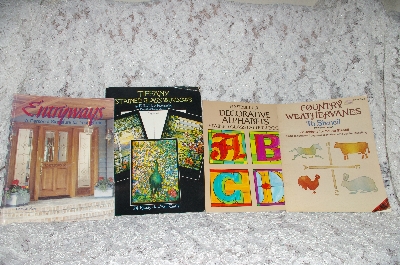 +MBA #37-143  "Set Of 4 Stained Glass & Stencil  Craft Work Books