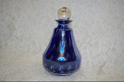+MBA  "Dark Blue Perfume Bottle W/ Clear Stopper