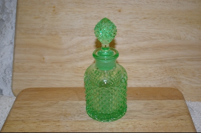 +MBA  "Beautiful Patterned Green Glass Perfume Bottle #4873