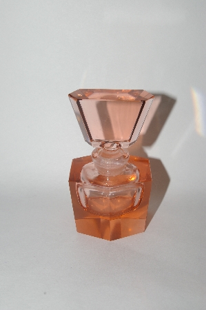 +MBA #55-232  Vintage Pink Glass Perfume Bottle With Glass Stopper