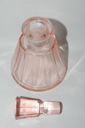 +MBA #55-049  Vintage Pink Glass Perfume Bottle With Glass Stopper