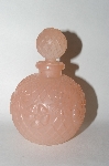 +MBA #55-201  Vintage Pink Frosted Patterened Perfume Bottle