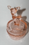 +MBA #55-196 Vintage Soft Pink Deer On Top Vanity/Powder Dish
