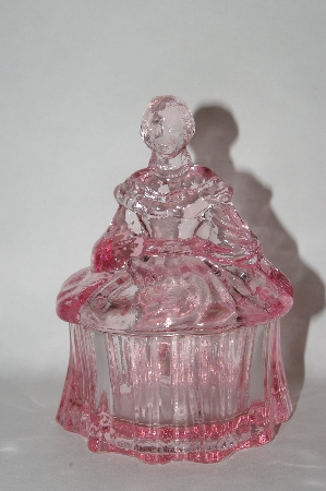 +MBA #55-166  Newer Pink Glass Victorian Lady Vanity Dish