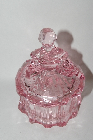 +MBA #55-166  Newer Pink Glass Victorian Lady Vanity Dish