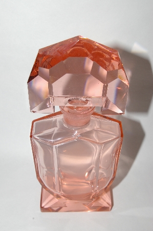 +MBA #55-256  "Vintage Large Made In Austria  Pink Glass Perfume Bottle