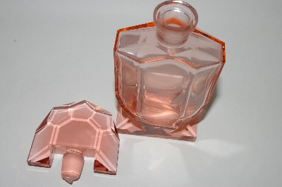 +MBA #55-256  "Vintage Large Made In Austria  Pink Glass Perfume Bottle