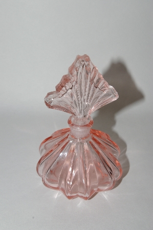 +MBA #55-098  Vintage Fancy Cut Pink Glass Perfume Bottle