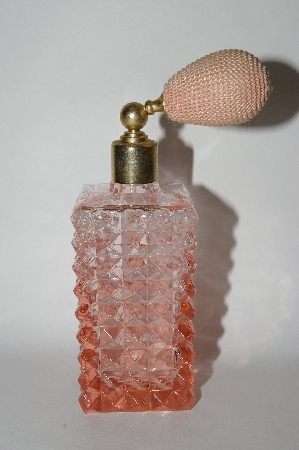 +MBA #55-180  Vintage Large Square Pink Glass Atomizer
