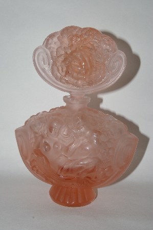 +MBA #55-184 Vintage "Huge" R. Lalique Made In France Pink Elegant Lady And Child Perfume Bottle