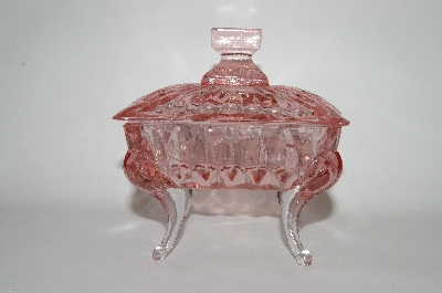 +MBA #55-113   Beautiful Square Shaped Pink Glass Vanity Dish