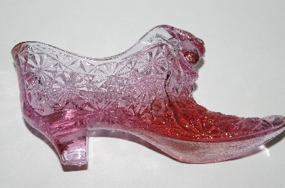 +MBA #55-124  " Fenton Pink Glass Shoe