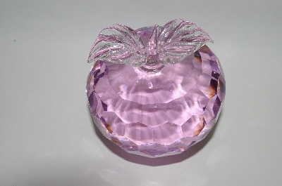 +MBA #55-128  Large Pink Fancy Cut Glass Apple