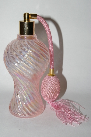 +MBA #55-005  Newer Pink Iridescent Glass Atomizer