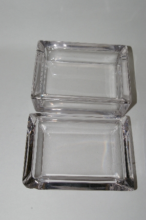 +MBA  "Vintage Clear Glass Heavy Trinket Box