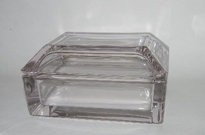 +MBA  "Vintage Clear Glass Heavy Trinket Box
