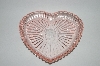 +MBA #55-086  Vintage?  Pink Glass Heart Shaped VanityTray