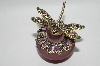 +MBA #57-333  "Purple Frosted Glass "Dragonfly" Perfume Bottle