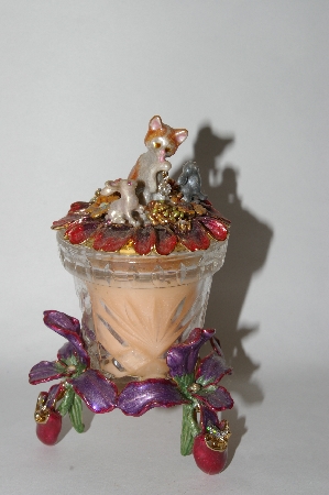 +MBA #57-279  "Kirks Folly "Lady Slipper Kitty" Candle Holder With Scented Candle