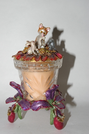 +MBA #57-279  "Kirks Folly "Lady Slipper Kitty" Candle Holder With Scented Candle