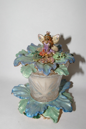 +MBA #57-271  "Kirks Folly "Forget-Me-Not" Candle Holder With Scented Candle