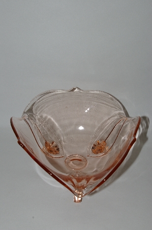 +MBA #57-053  Vintage Footed Pink Glass Candy Dish