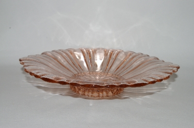+MBA #57-026  Vintage Fancy Pink Glass Candy Dish