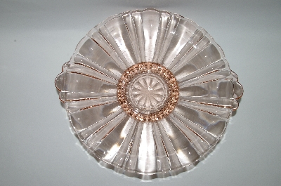 +MBA #57-026  Vintage Fancy Pink Glass Candy Dish
