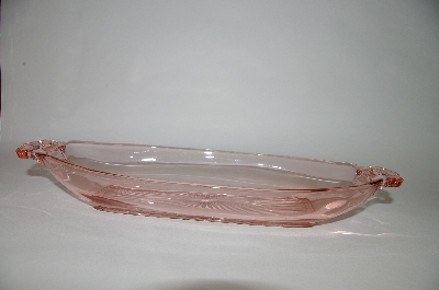 +MBA #57-002  Vintage Pink Depression Glass Long Relish Dish