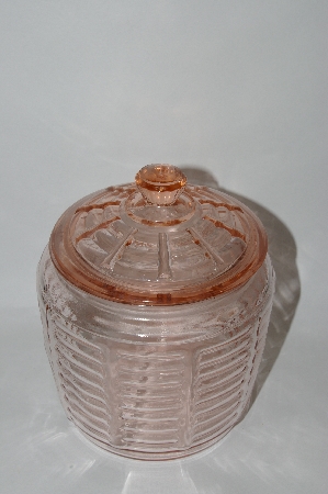  +MBA #57-057  Vintage Pink Depression Glass "Hocking" Cookie Jar