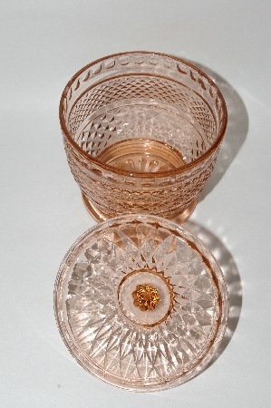 MBA #59-111   Vintage Pink Glass Sugar Bowl W/Lid