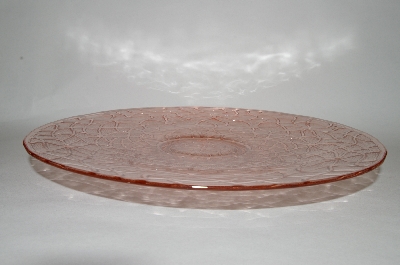 +MBA #59-122  " Vintage Large Pink Depression Glass Round Serving Platter