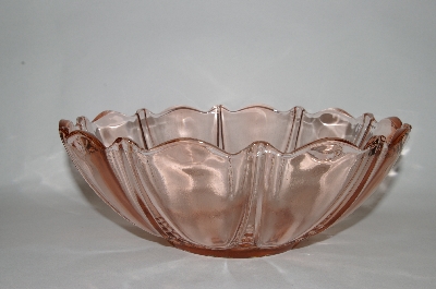 +MBA #59-031   " Large Fancy Cut Vintage Pink Depression Glass Serving Bowl