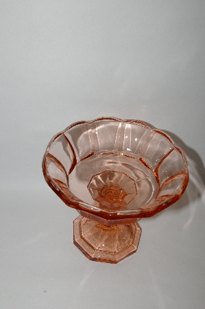+MBA #59-049  Vintage Pink Depression Glass Tall Candy Dish