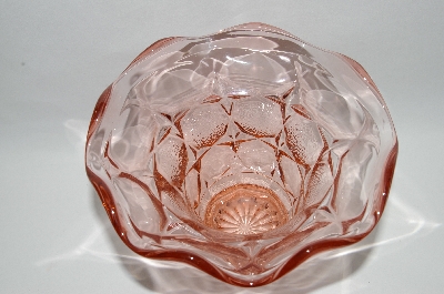 +MBA #59-073  Vintage Pink Depression Glass Fancy Shaped Vase