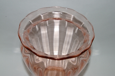 +MBA #59-184   Vintage Pink Depression Glass Wide Top Vase