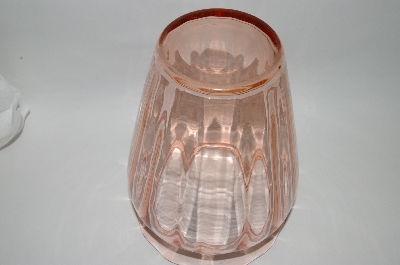 +MBA #59-184   Vintage Pink Depression Glass Wide Top Vase